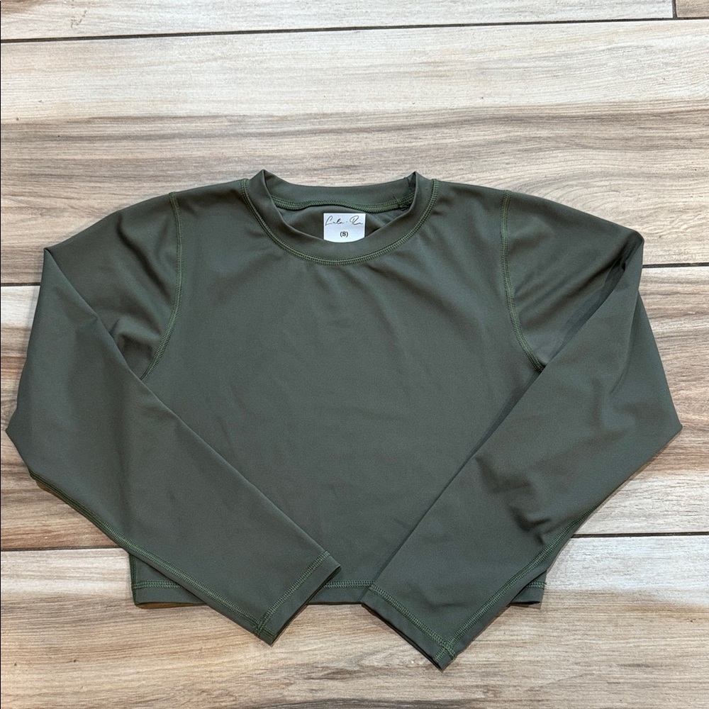 LuLaRoe Olive Green Crop Top